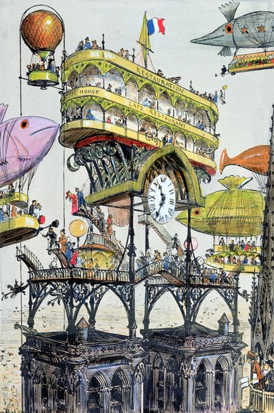 Central Aircraft Station at Notre-Dame (Paris), illustration from 